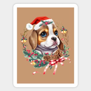 Christmas Dog Beagle Magnet